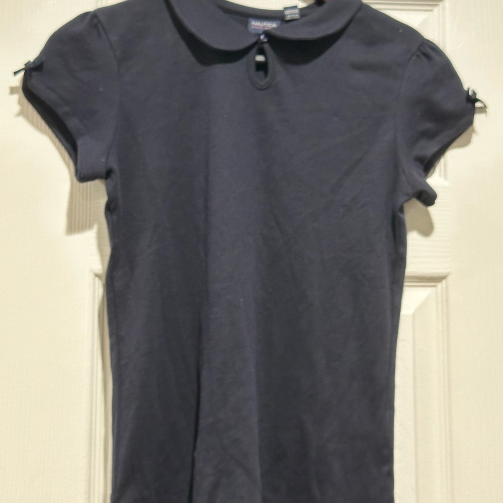 Nautica Blue Polo Shirt Classic Short-Sleeved Design